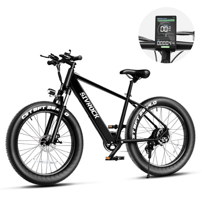 1000W Fat Tire Electric Mountain Bike, 48V 15Ah, 26-Inch