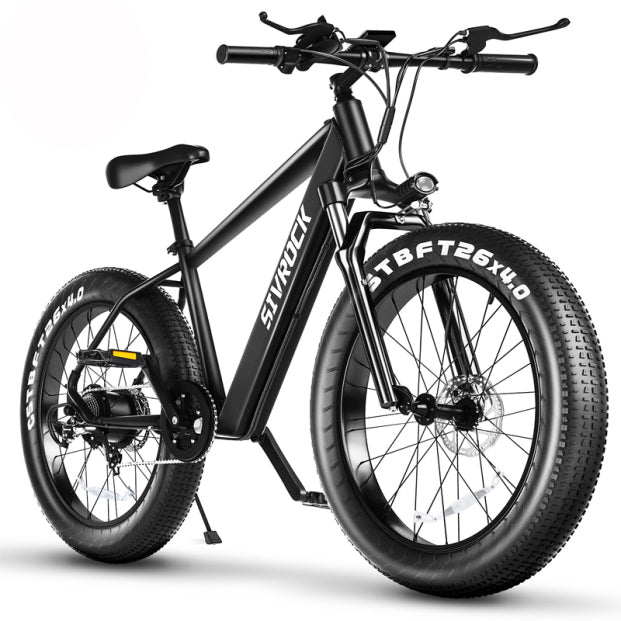 1000W Fat Tire Electric Mountain Bike, 48V 15Ah, 26-Inch