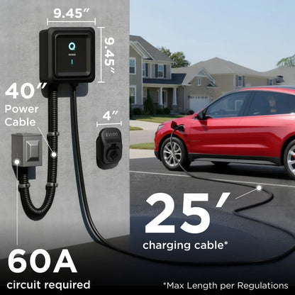 48A Level 2 EV Charger, 240V, NEMA 14-50, J1772 Connector for Non-Tesla EVs