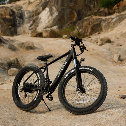 1000W Fat Tire Electric Mountain Bike, 48V 15Ah, 26-Inch